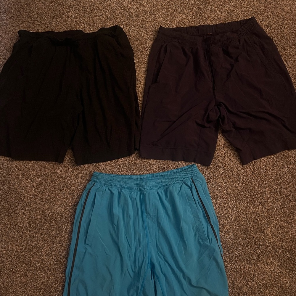 Men's Black, maroon, and Blue lululemon swim shorts size XL